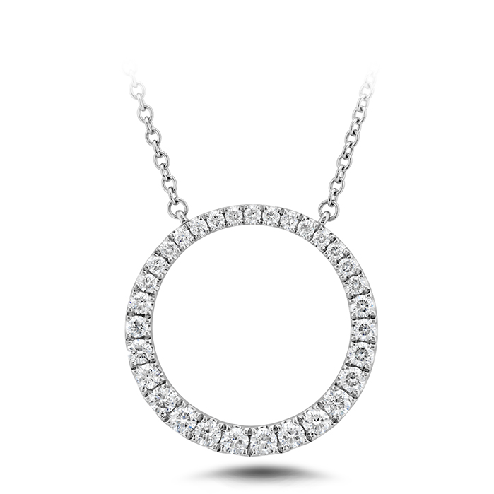 Memoire 18K White Gold Graduated Diamond Circle Necklace