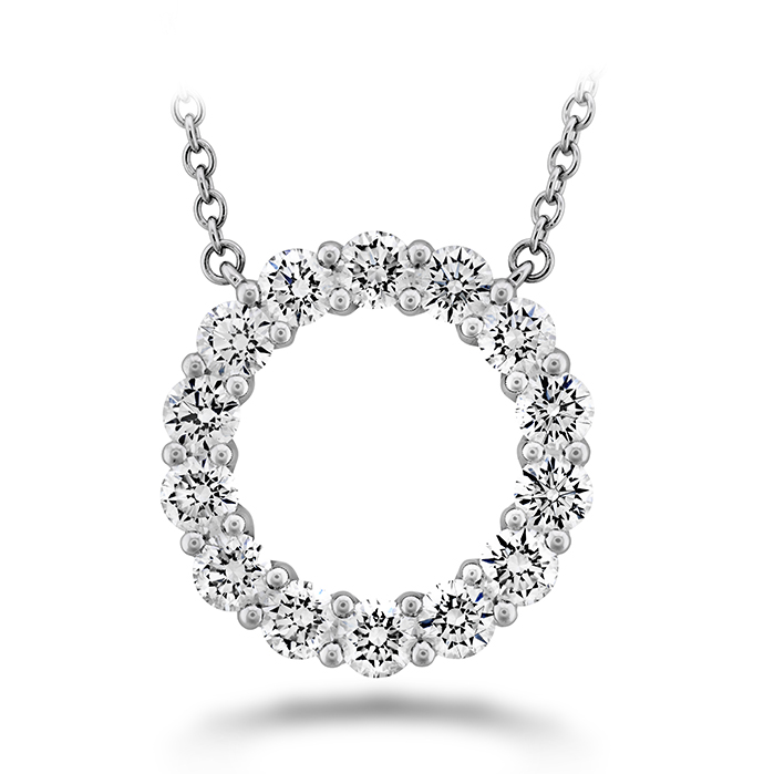 Memoire 18K White Gold Diamond Circle Necklace