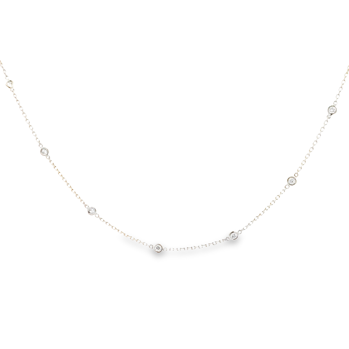 14K White Gold Diamonds By The Yard Chain