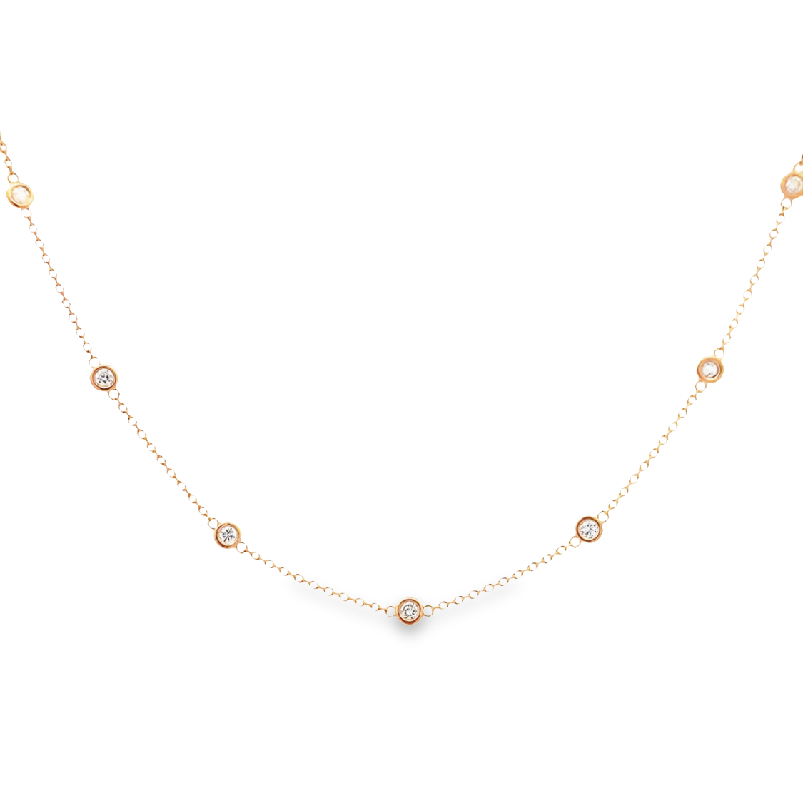 14K Rose Gold Diamonds By The Yard Chain Necklace