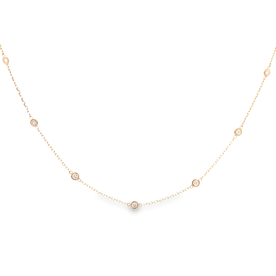 14K Rose Gold Diamonds By The Yard Chain Necklace