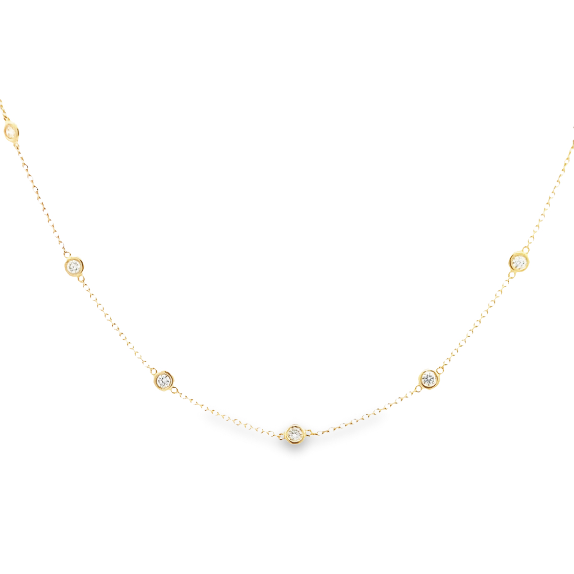 14K Yellow Gold Diamonds By The Yard Chain Necklace