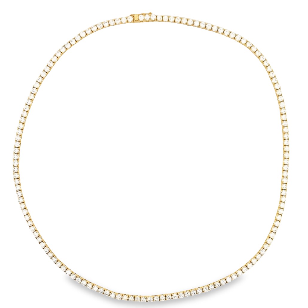 Norman Silverman 18K Yellow Gold Diamond Tennis Necklace