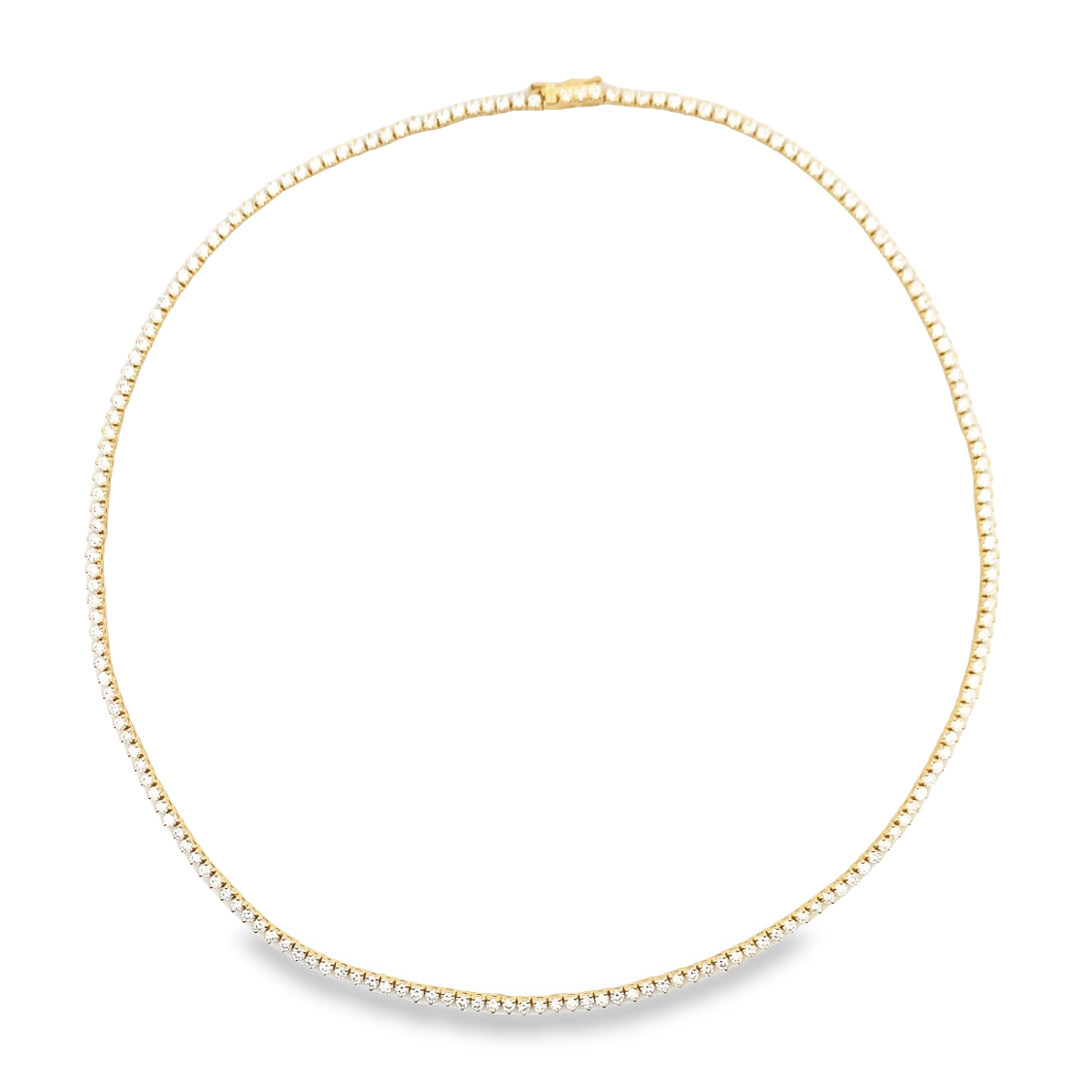 Norman Silverman 18K Yellow Gold Straight Line Diamond Tennis Necklace