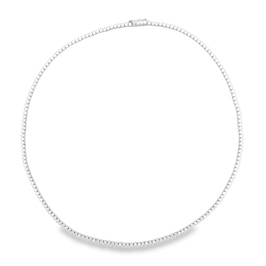 Norman Silverman 18K White Gold Straight Line Diamond Tennis Necklace
