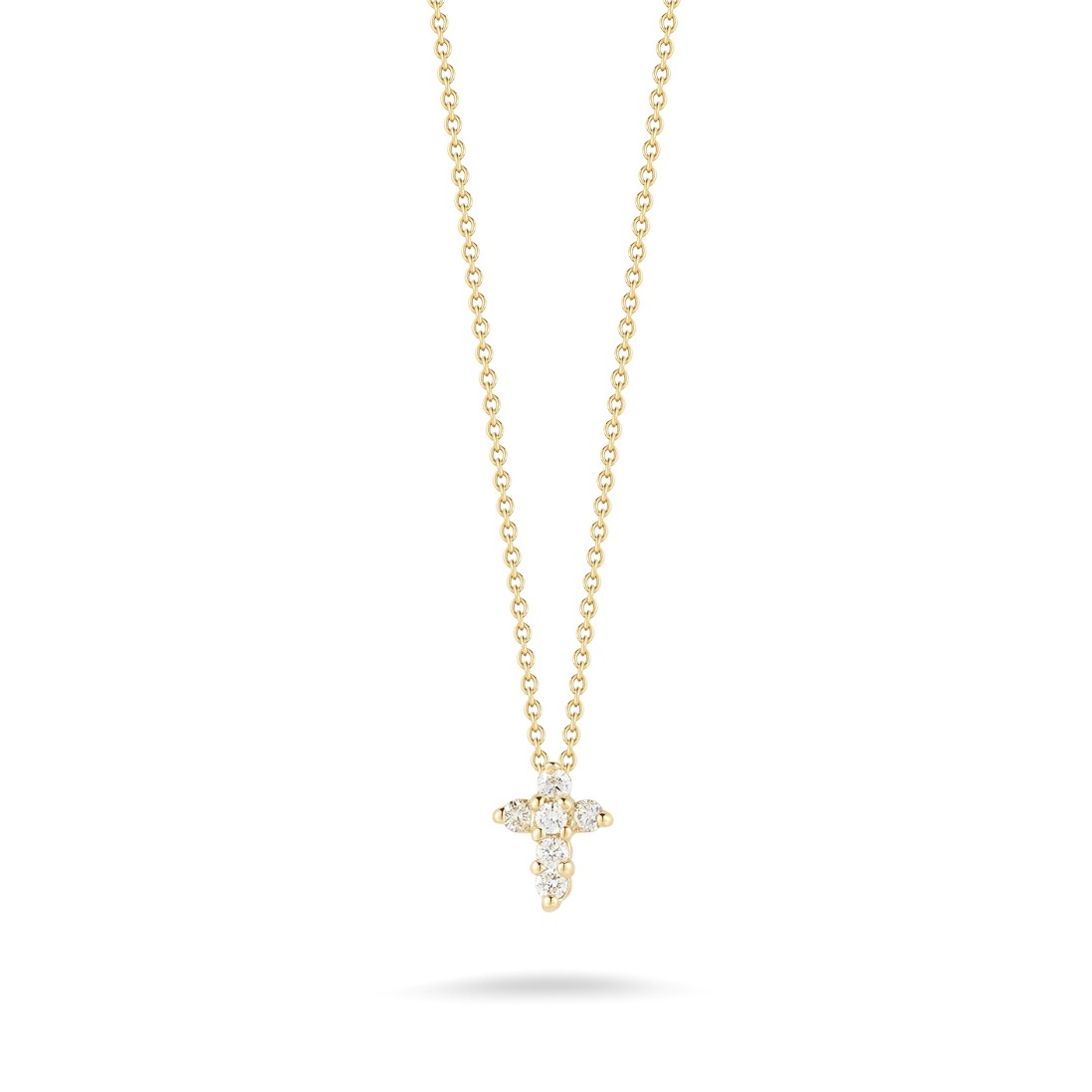 Roberto Coin 18K Yellow Gold Tiny Treasures Baby Diamond Cross Pendant Necklace