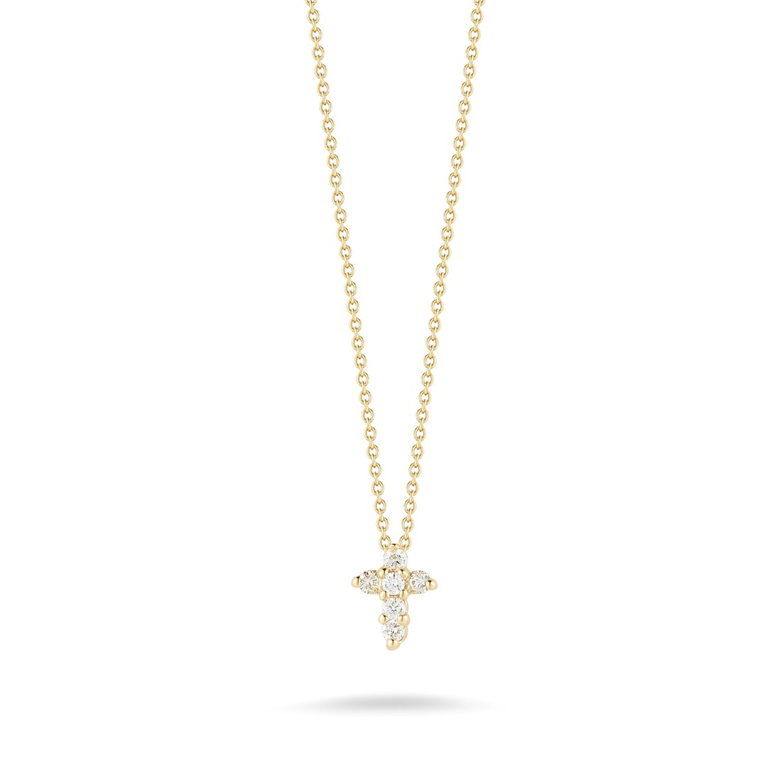 18K YELLOW GOLD TINY TREASURES DIAMOND LOCK NECKLACE - Roberto