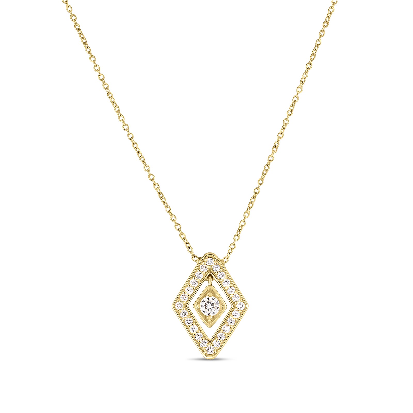 Roberto Coin 18K Yellow Gold Diamante Small Diamond Necklace