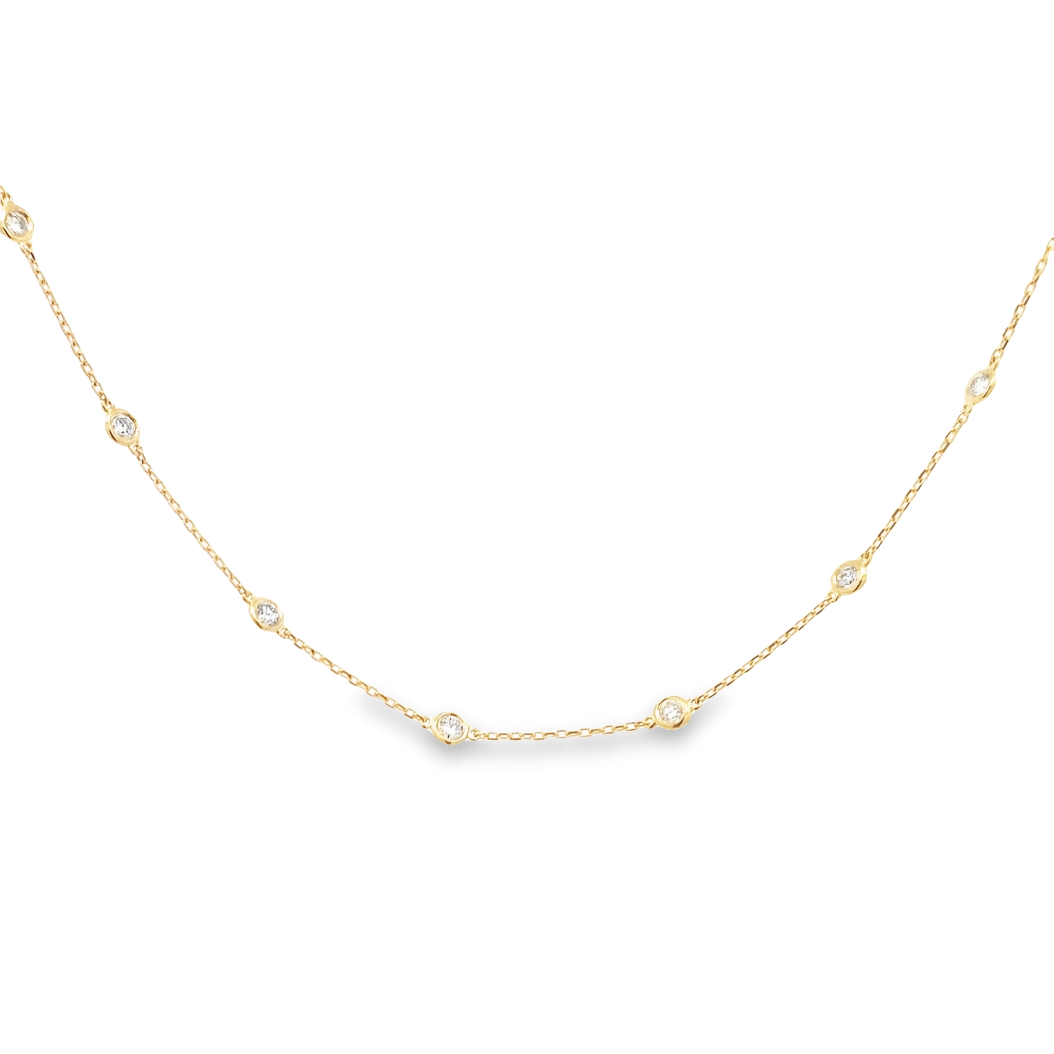 14K Yellow Gold Diamond's By The Yard Necklace