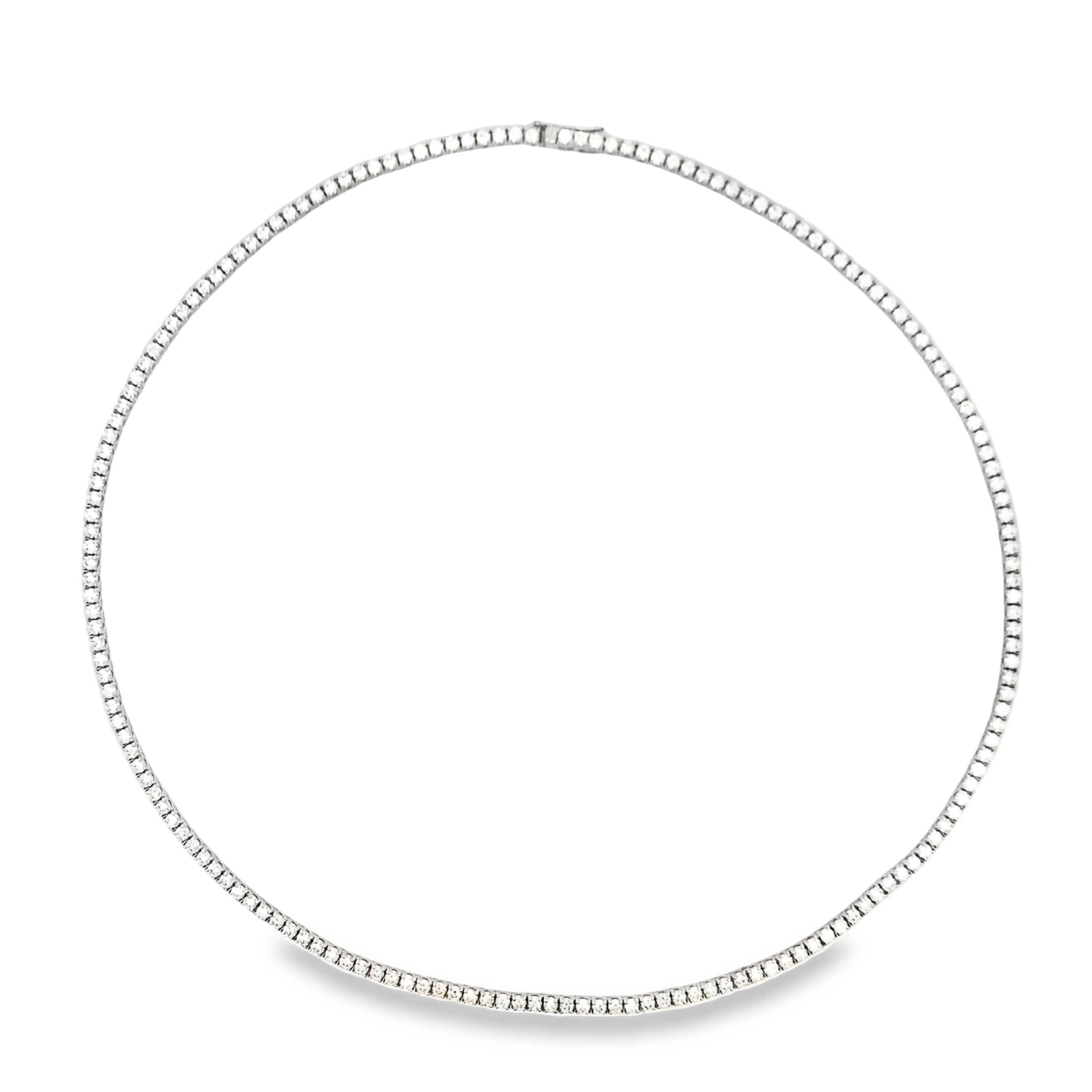 Norman Silverman 18K White Gold Diamond Tennis Necklace