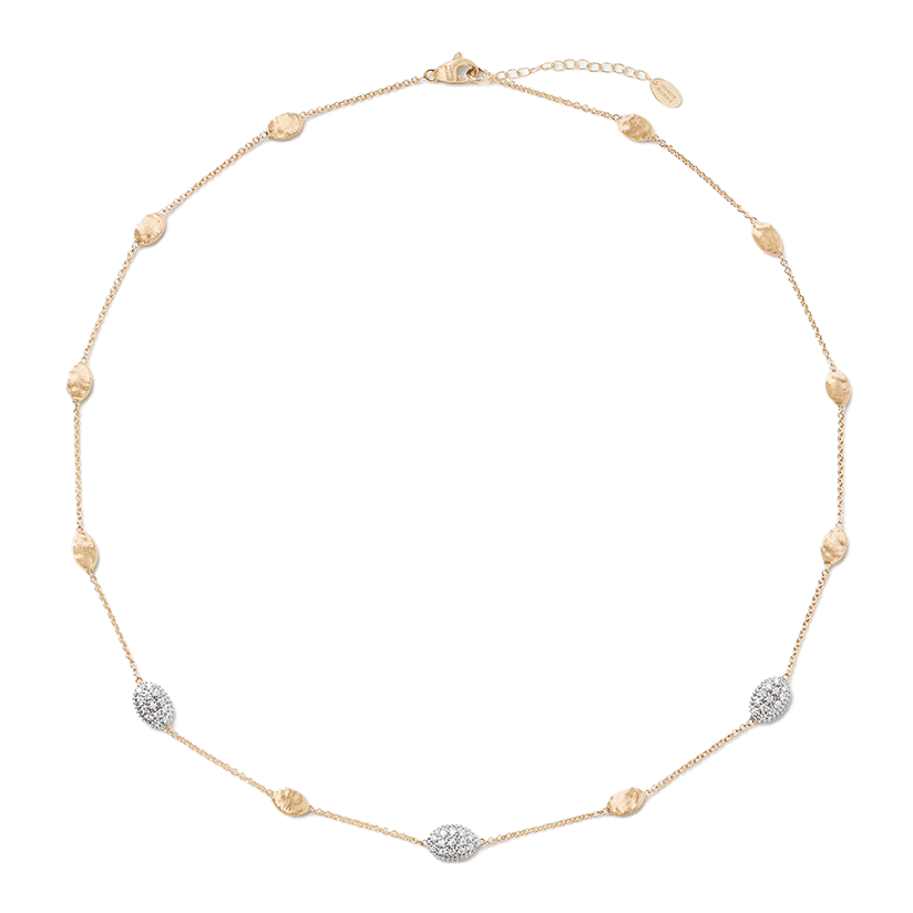 Marco Bicego 18K Yellow and White Gold Siviglia Diamond Bead Necklace