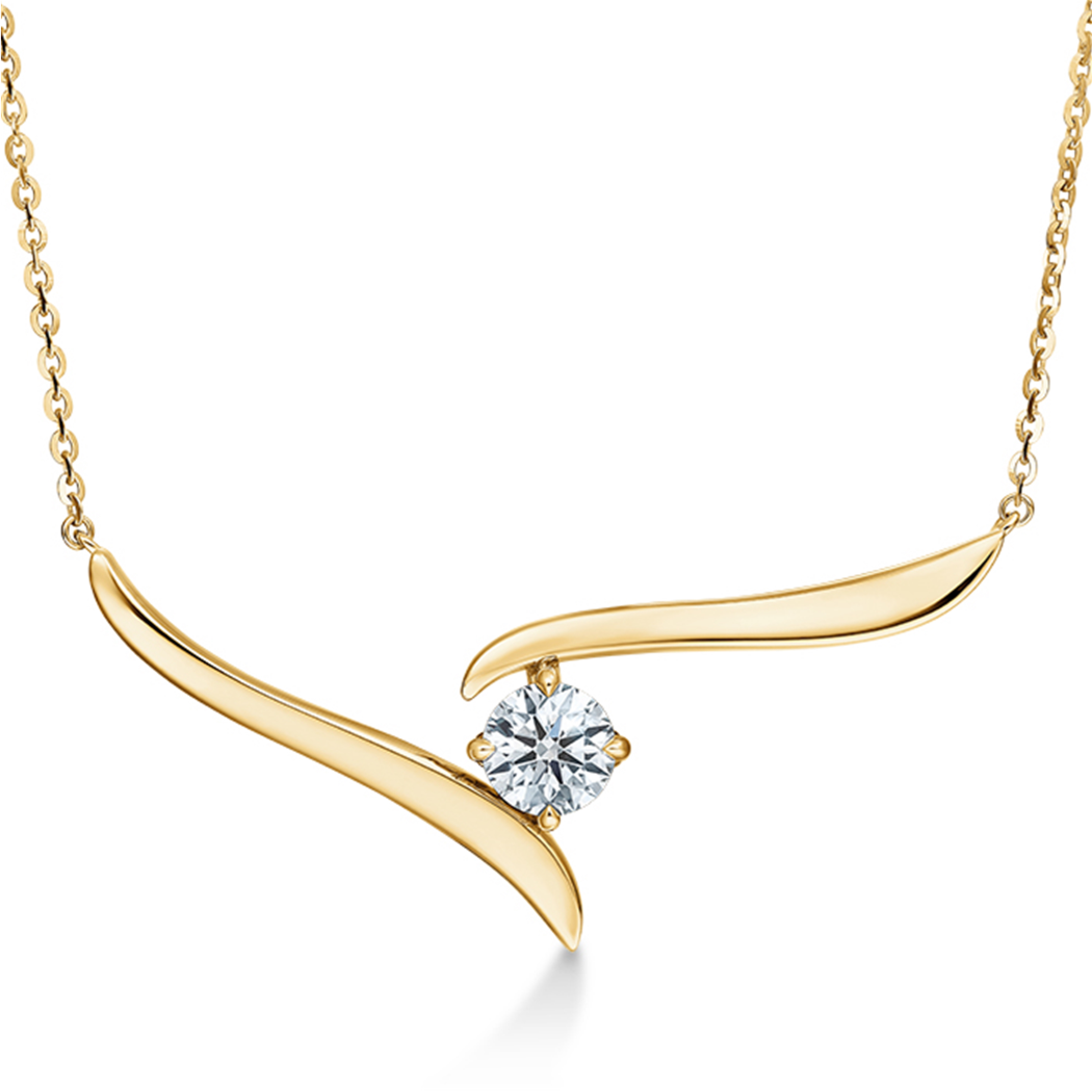 Hearts On Fire 18K Yellow Gold Crossover Solitaire Diamond Necklace