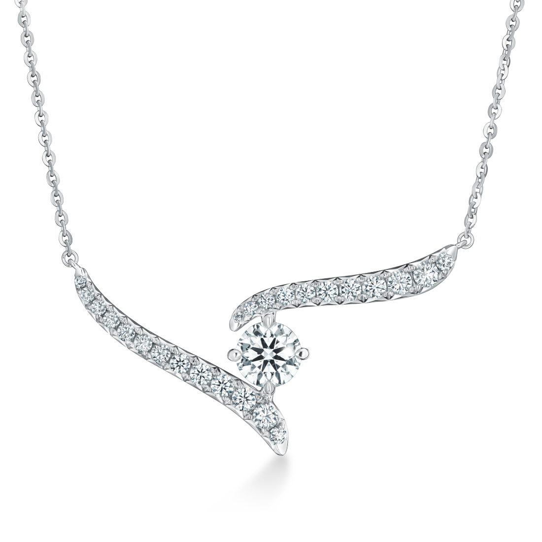Hearts On Fire 18K White Gold Crossover Diamond Necklace