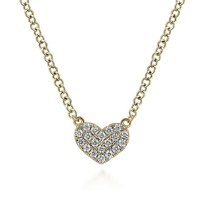 Gabriel & Co. 14K Yellow Gold Diamond Heart Pendant