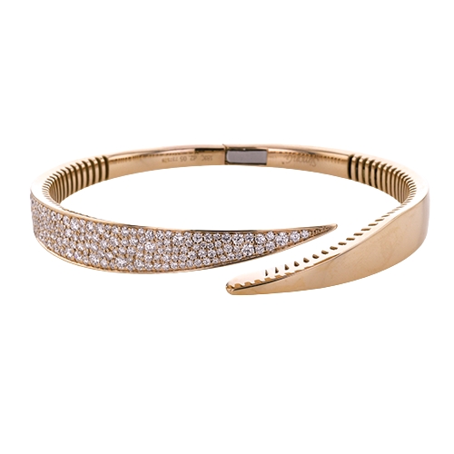Simon G 18K Rose Gold Bangle with 150 Round Diamonds 2.05 Tcw G-H VS2-SI1