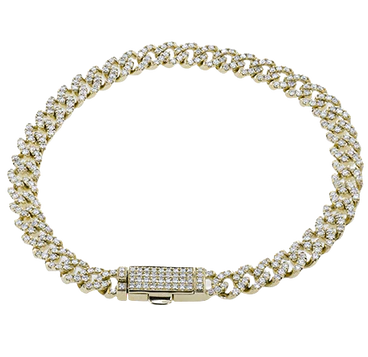Simon G. 14K White Gold Diamond Curb Link Bracelet 7