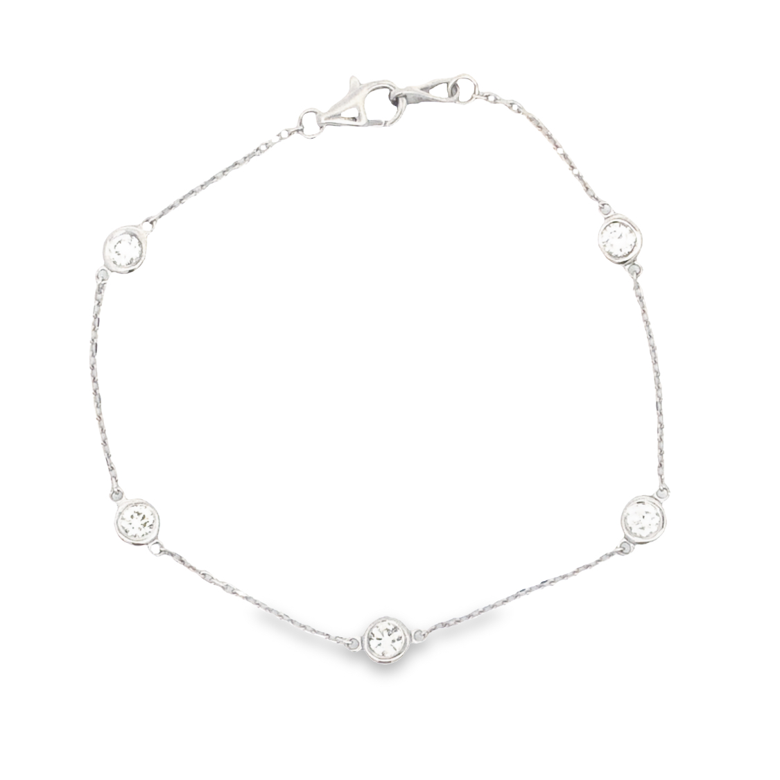 14K White Gold Diamonds by the Yard style Bracelet