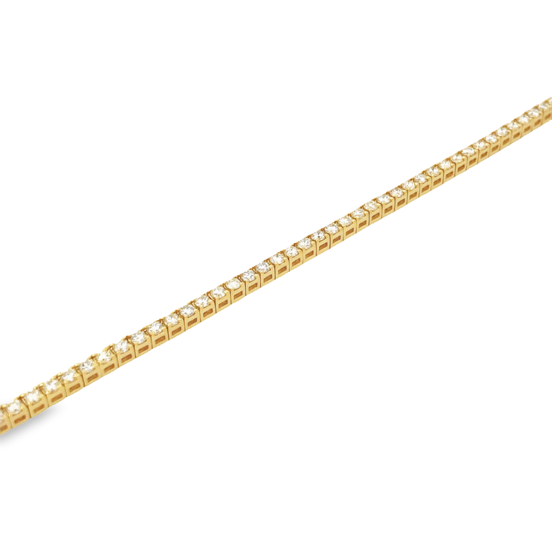 14K Yellow Gold Diamond Tennis Bracelet