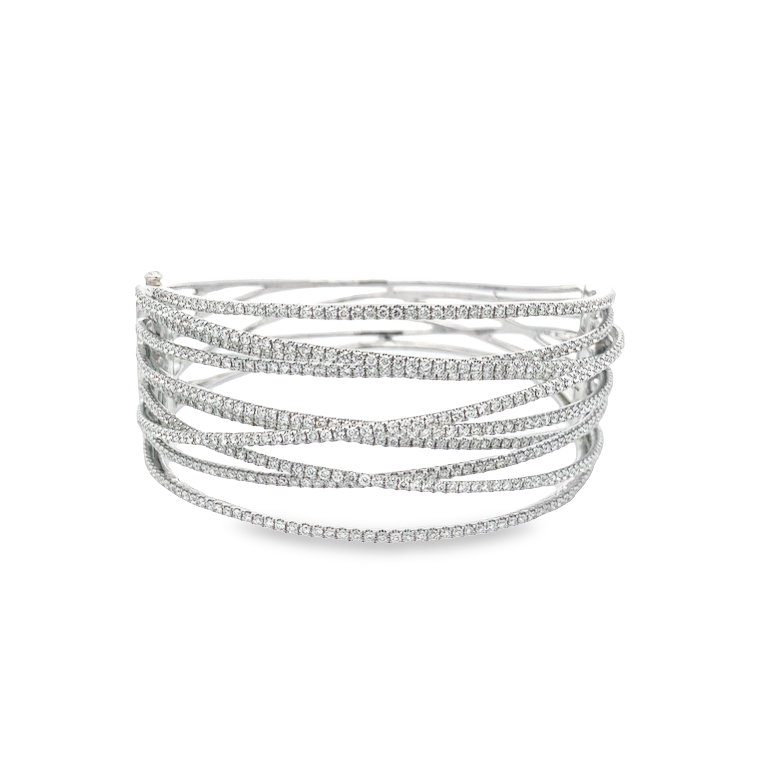 18K White Gold Diamond Bangle Bracelet