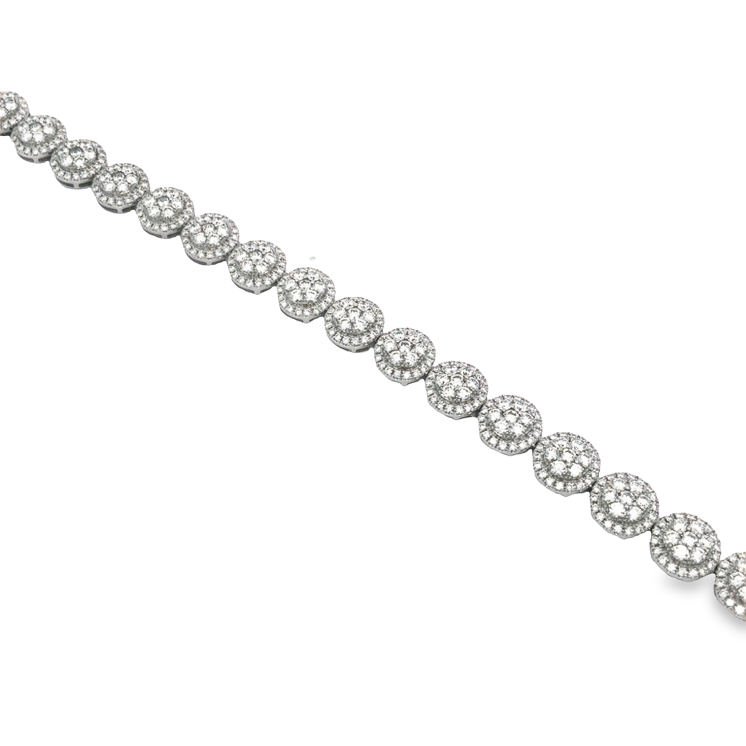 18K White Gold Diamond Circles Bracelet