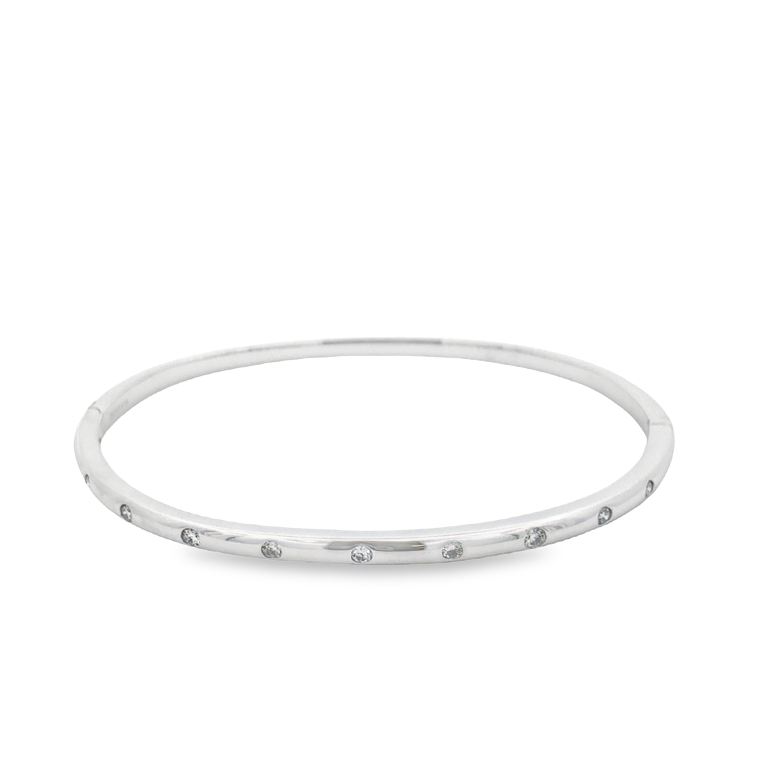 18K White Gold Diamond Bangle