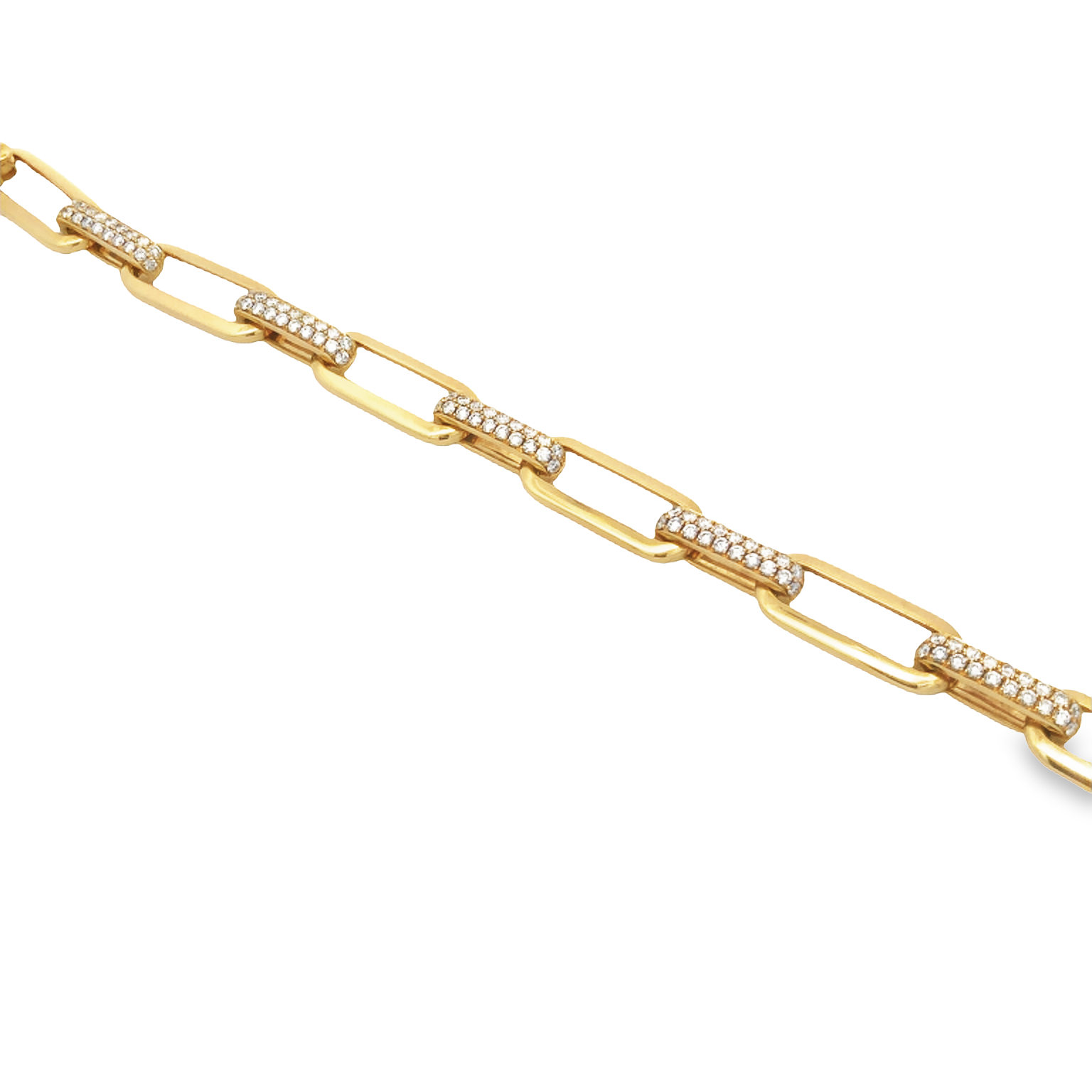 18K Yellow Gold Diamond Link Bracelet