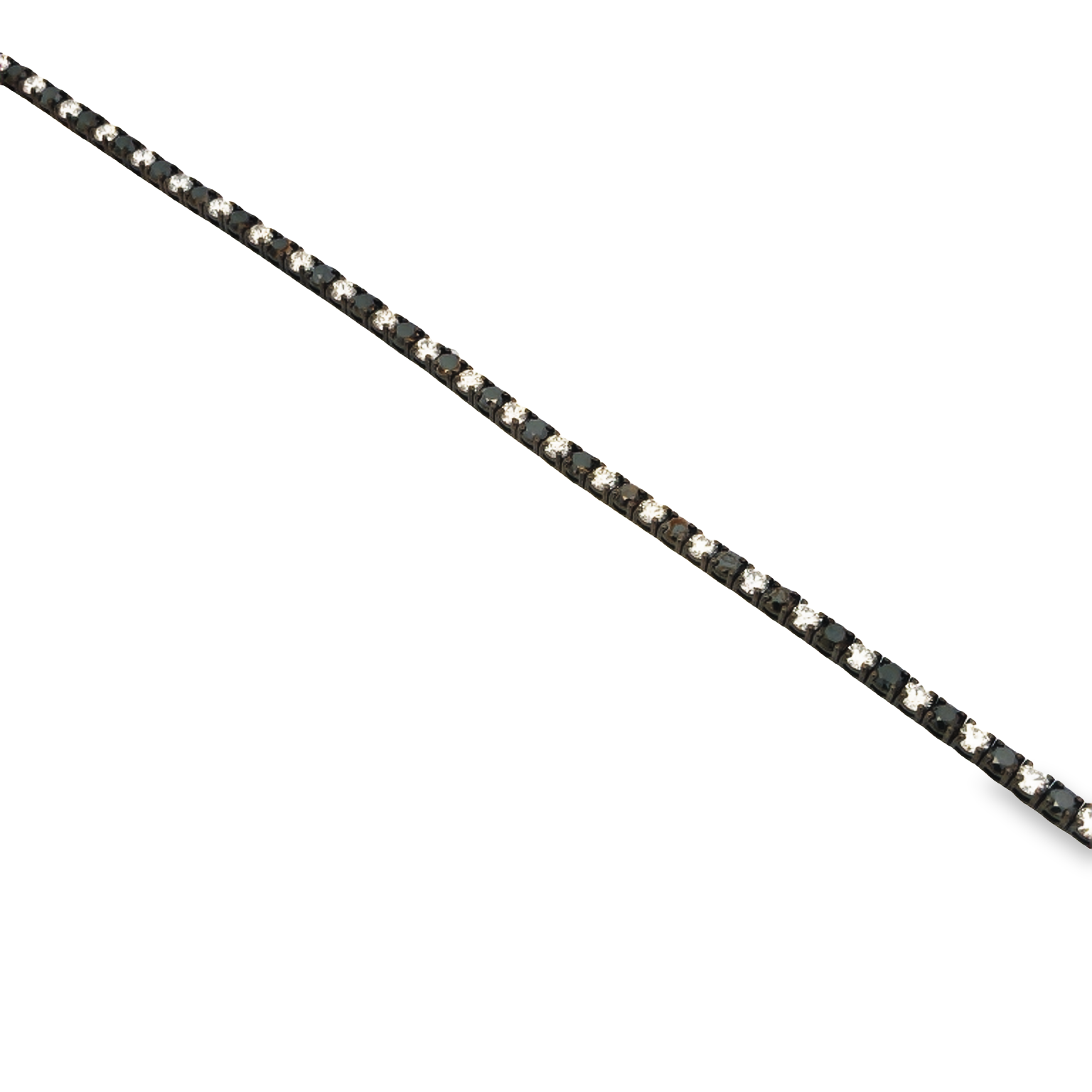 18K Black Gold Black and White Diamond Tennis Bracelet