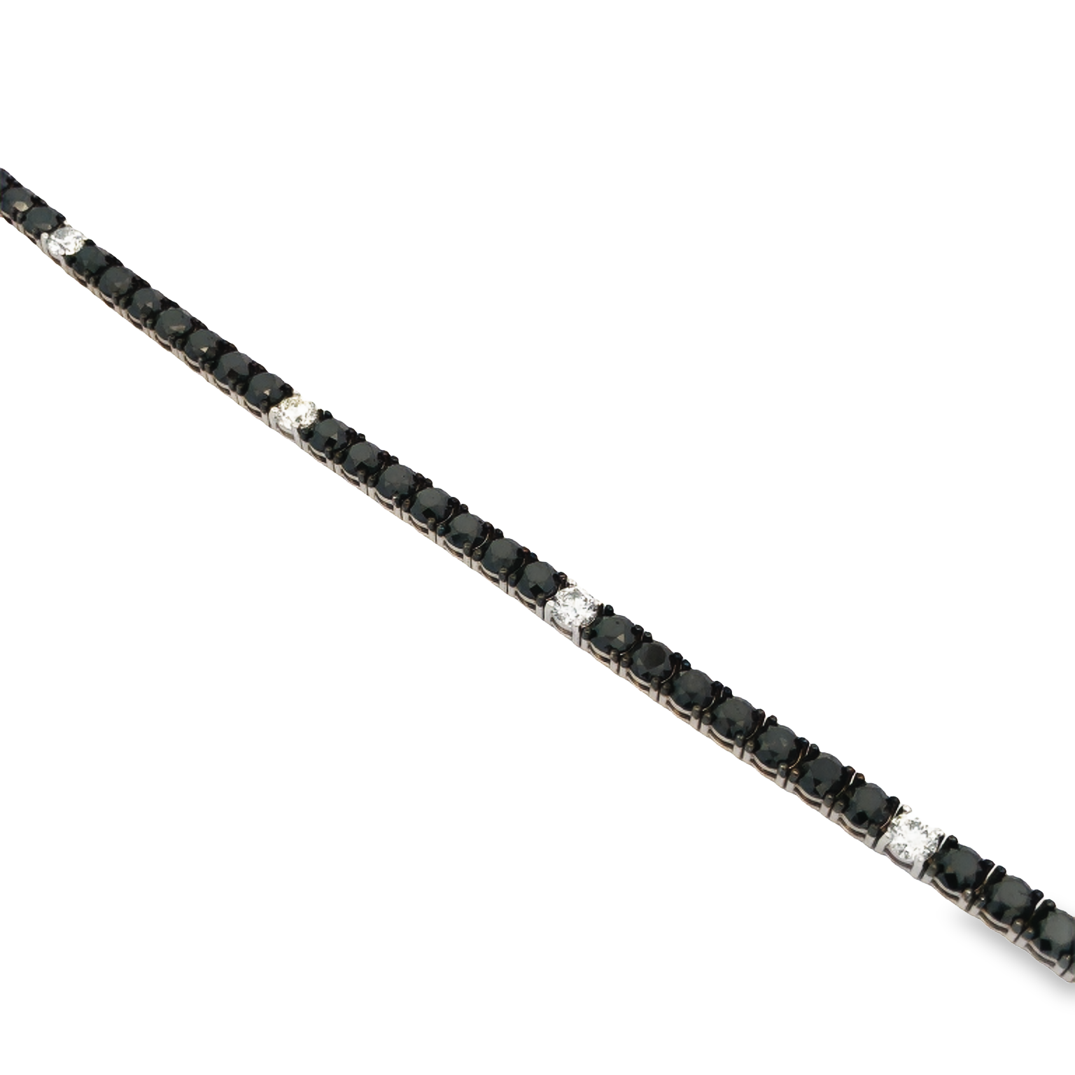 18K Black Gold Black and White Diamond Tennis Bracelet