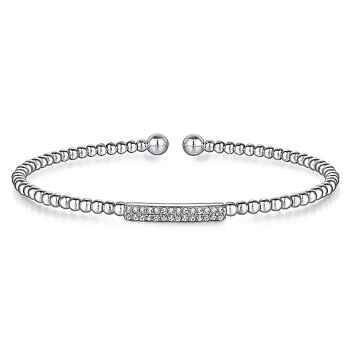 Gabriel & Co. 14K White Gold Bujukan Bead Cuff