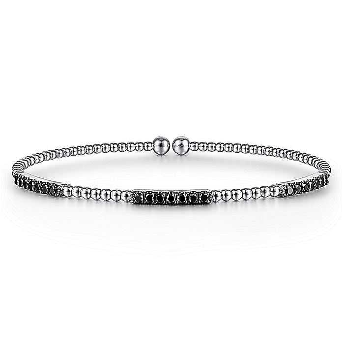 Gabriel & Co 14K White Gold Black Diamond Bangle Bracelet