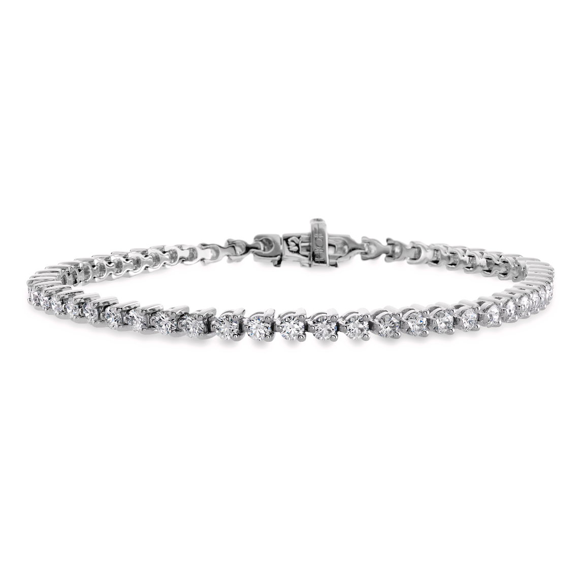 Hearts on Fire 18K White Gold Select Tempatation Bracelet with 57 Round Diamonds 2.96 Tcw K VS-S