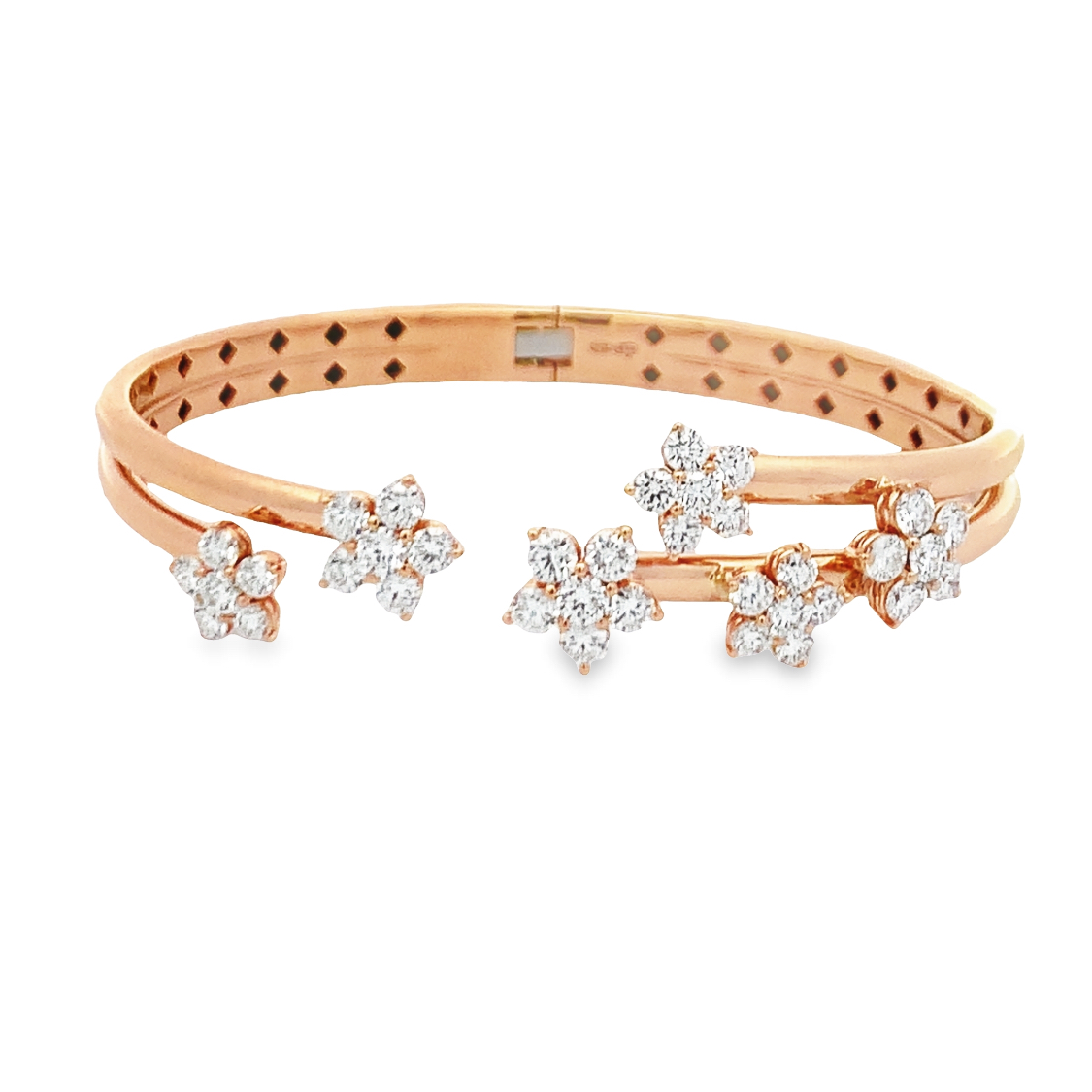 Damaso 18K Rose Gold Diamond Flower Bracelet