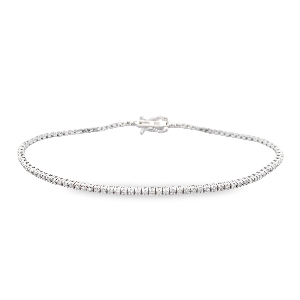 14K White Gold Diamond Tennis Bracelet