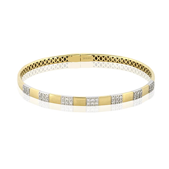 Simon G. 18K Yellow and White Gold Diamond Bangle Bracelet