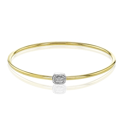 Simon G. 18K White & Yellow Gold Diamond Center Bangle Bracelet