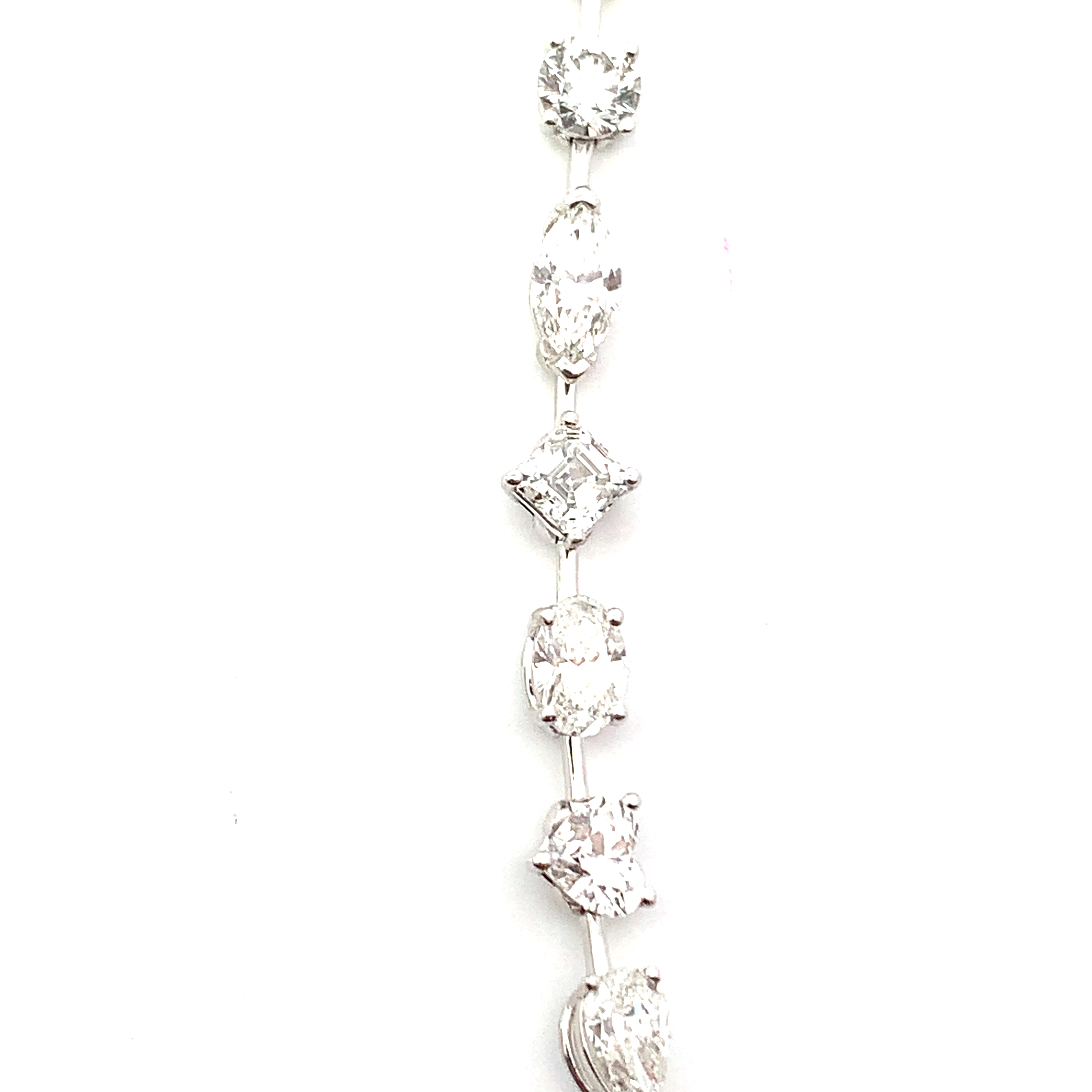 Norman Silverman 18K White Gold Diamond Bracelet with 24 Various Shapes Diamonds 7.44 CTW G-H VS