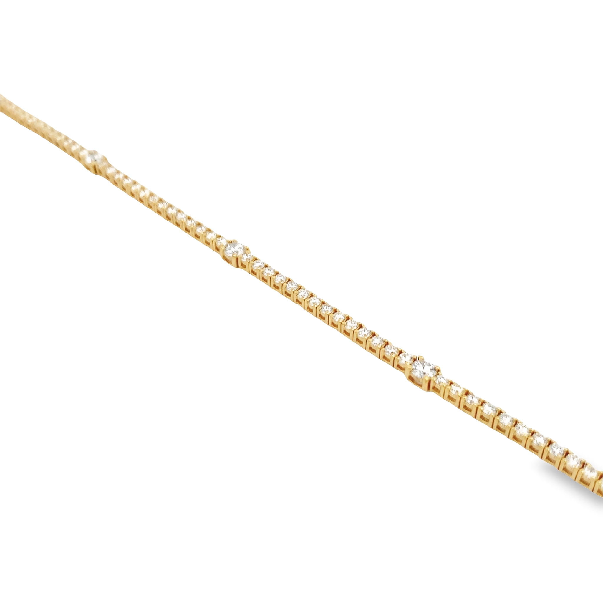 18K Yellow Gold Diamond Stationed Tennis Bracelet
