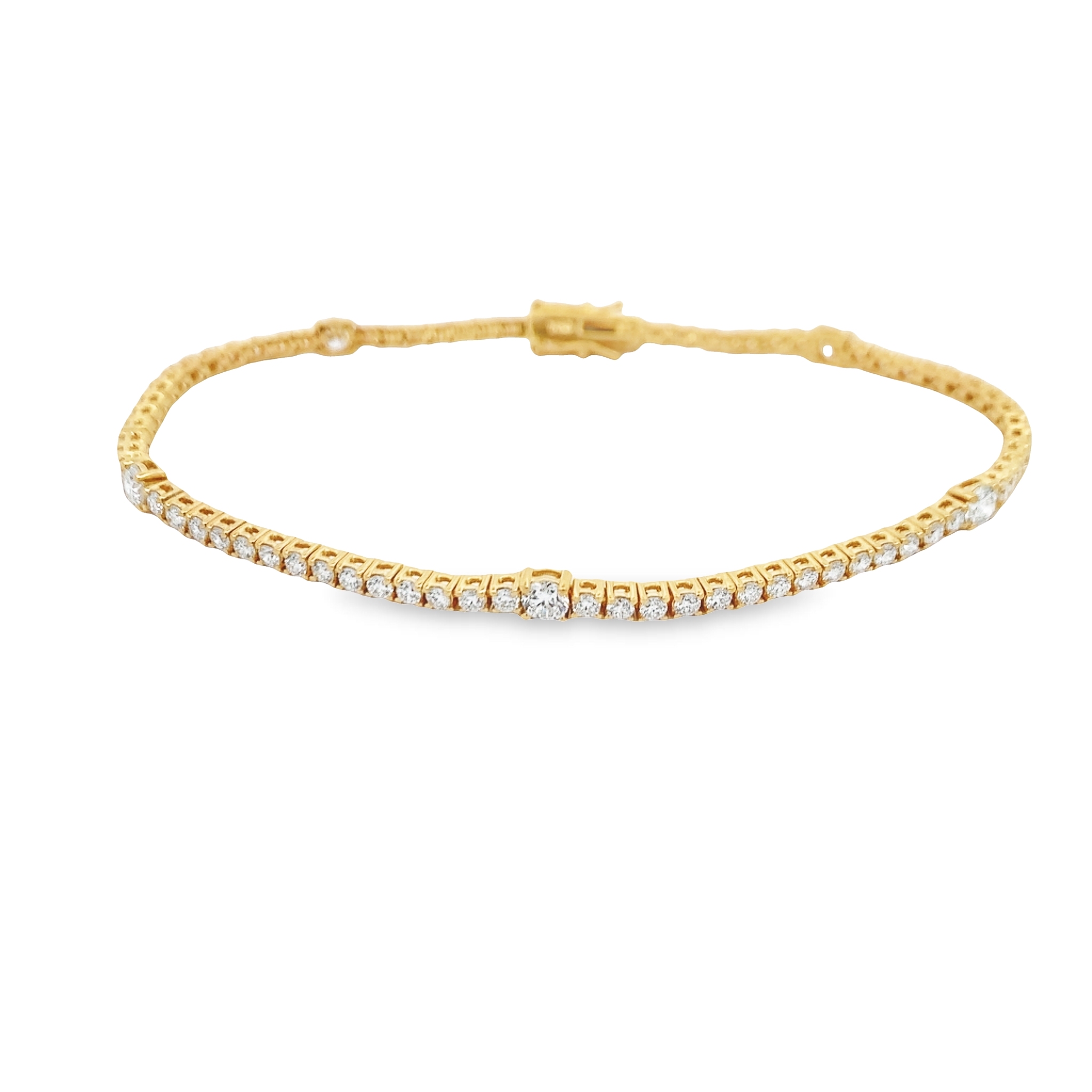 18K Yellow Gold Diamond Stationed Tennis Bracelet