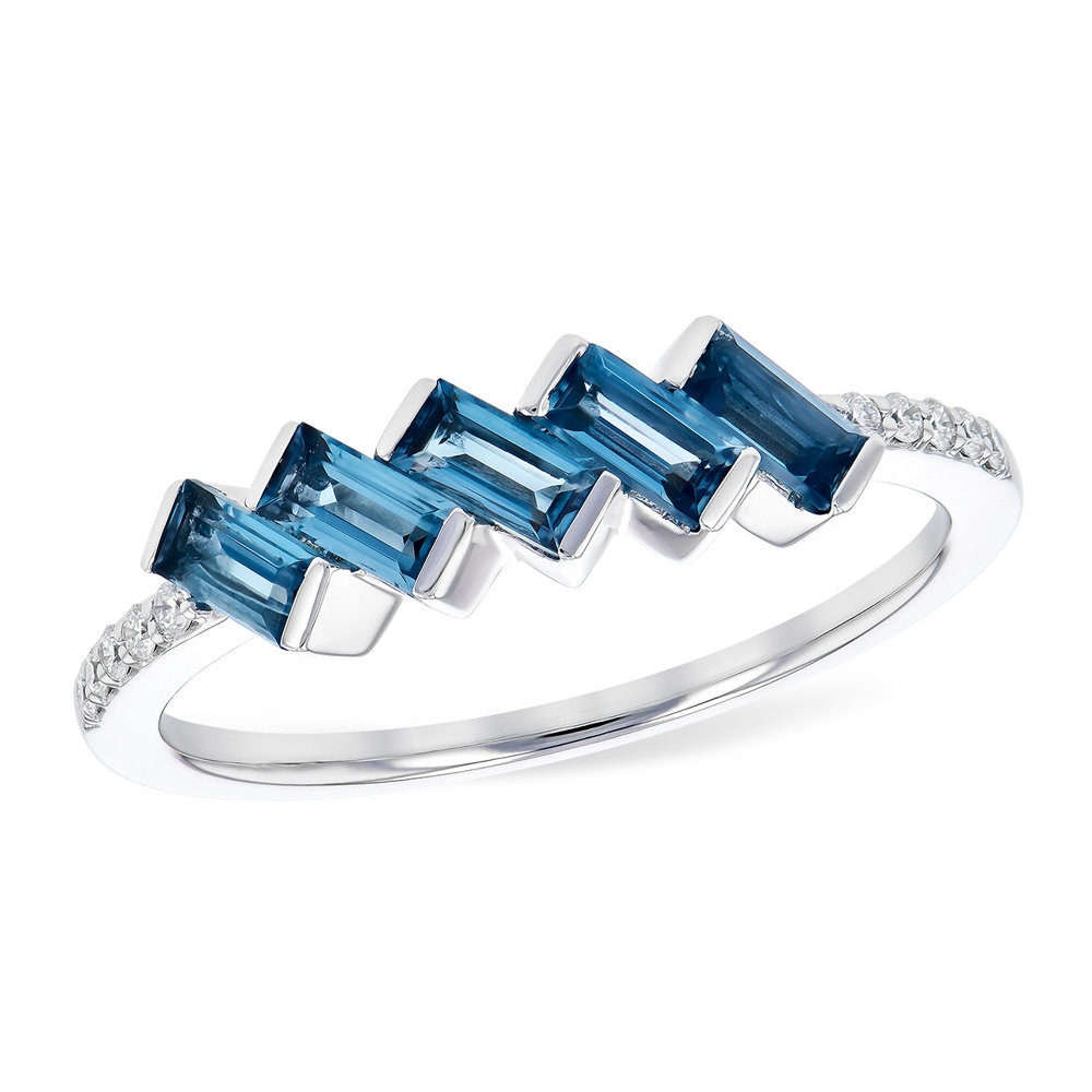 14K White Gold London Blue Topaz Ring