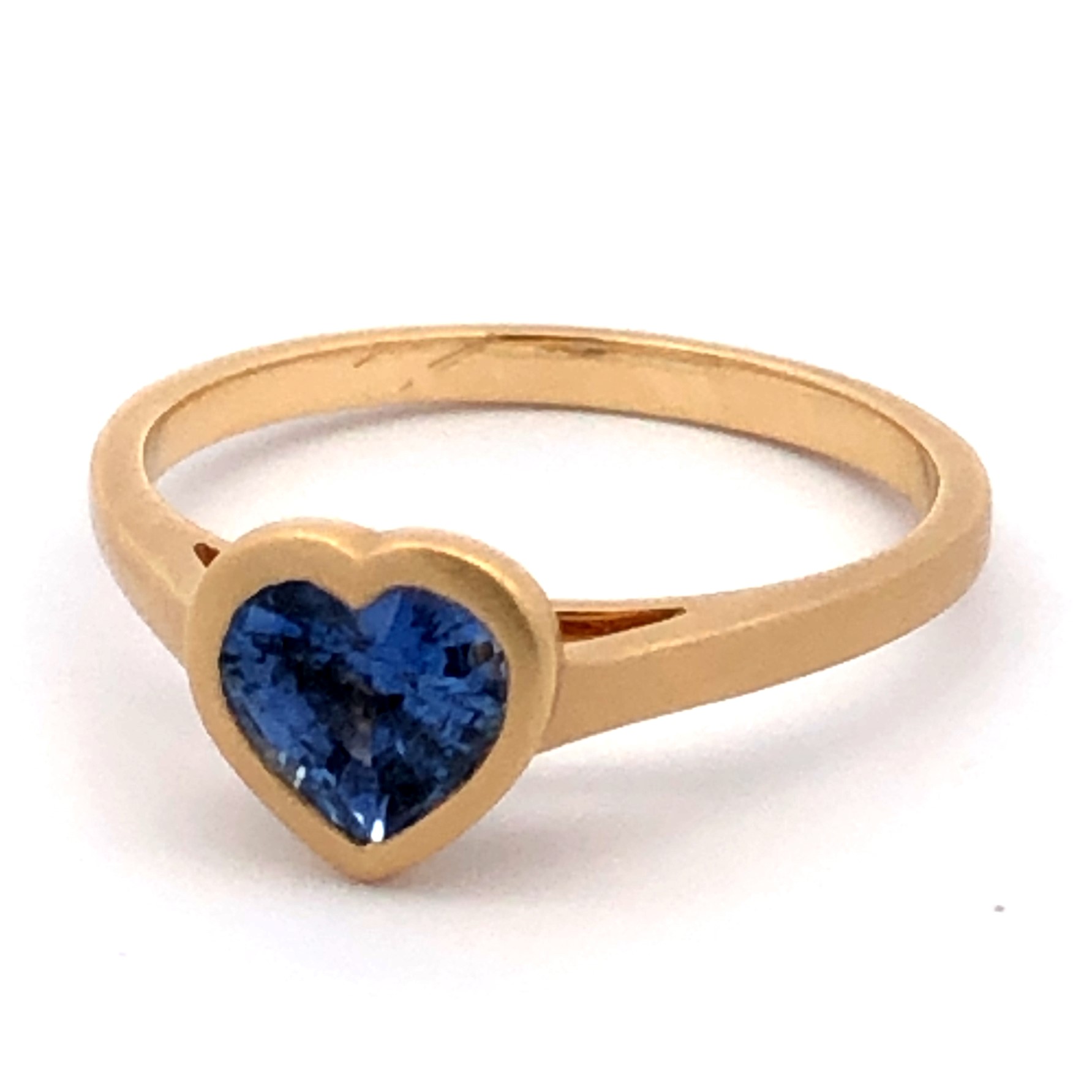 Kimberly Collins 18K Yellow Gold Sapphire Heart Bezel Ring