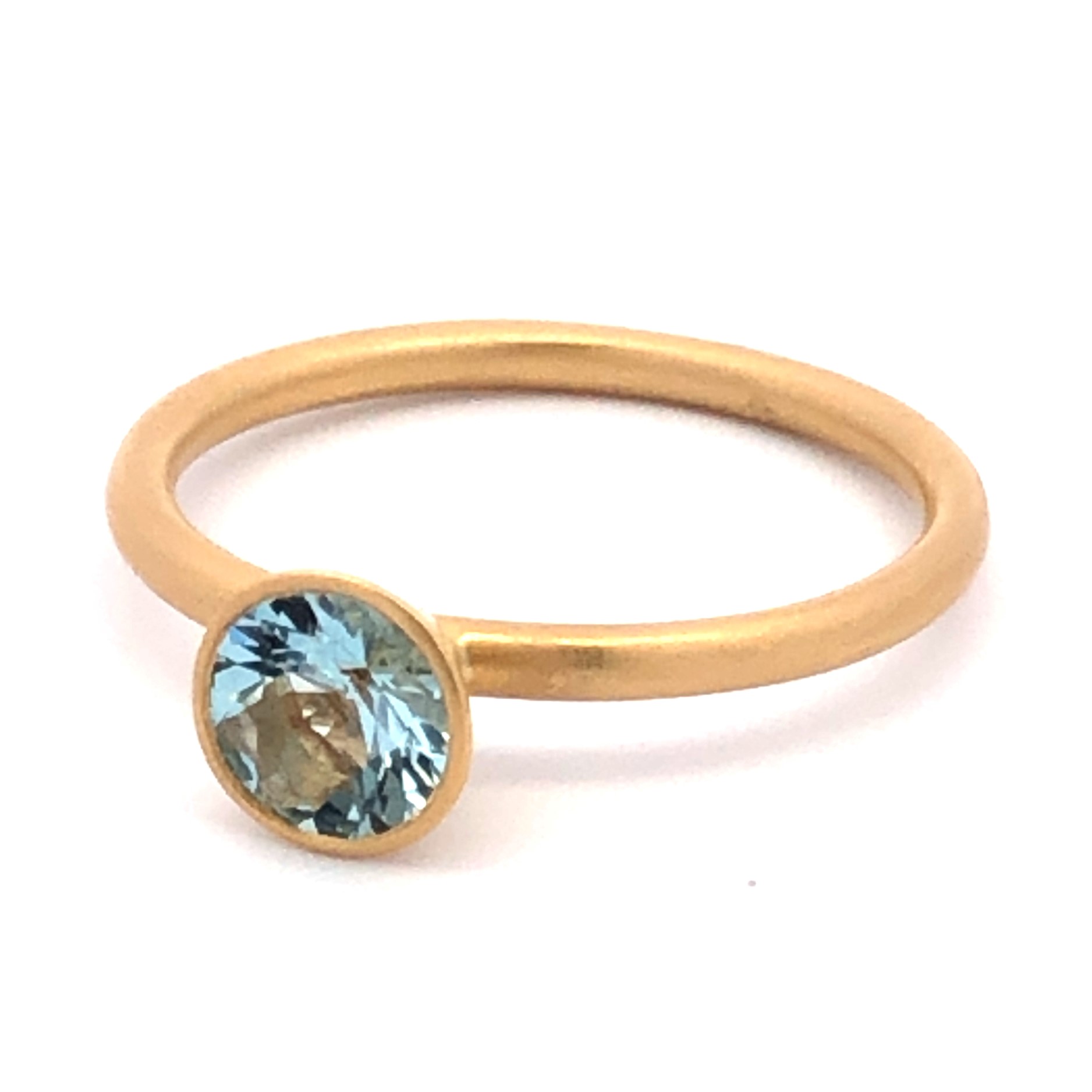Kimberly Collins 18K Yellow Gold Aquamarine Bezel Ring