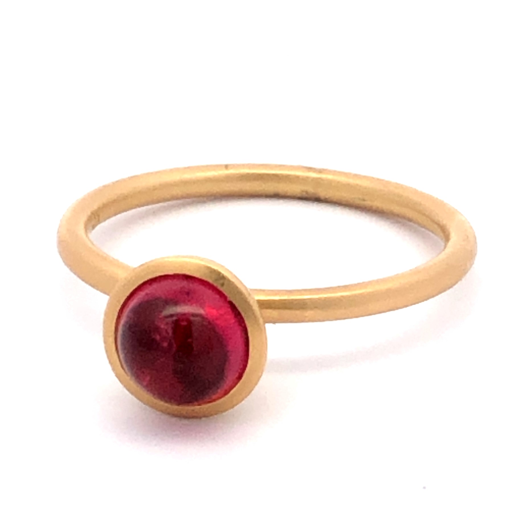 Kimberly Collins 18K Yellow Gold Pink Tourmaline Bezel Ring