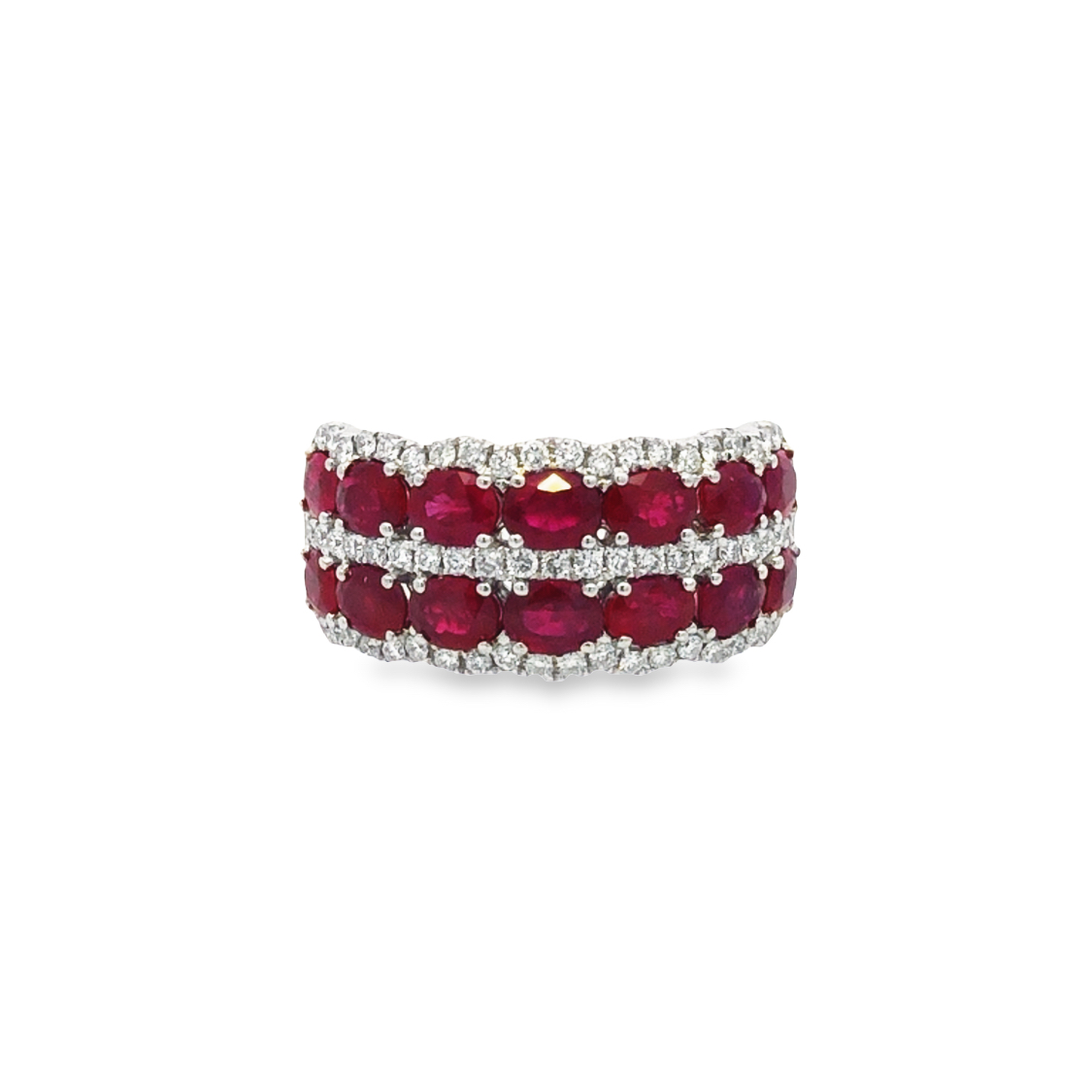 18K White Gold Ruby and Diamond Ring