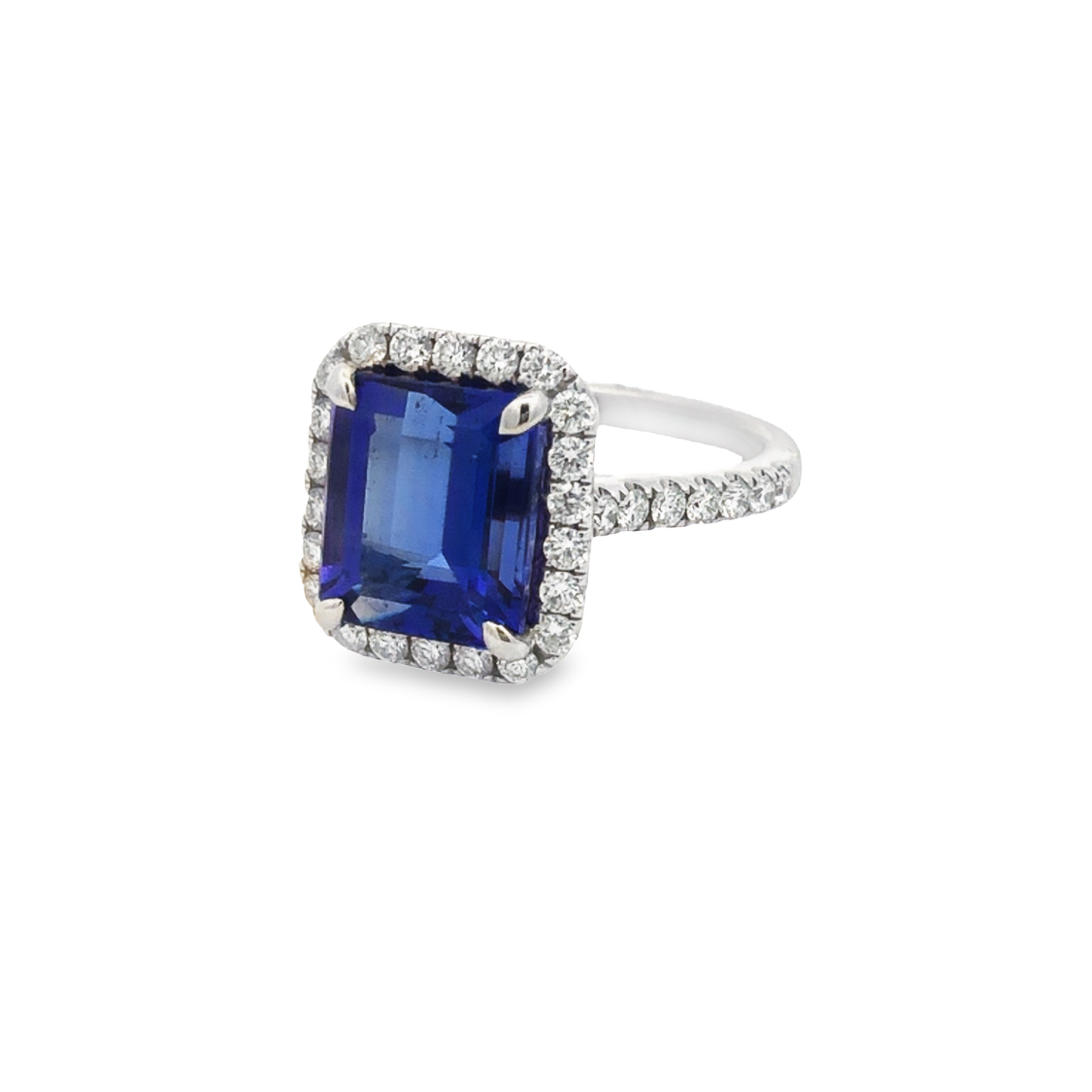 18K White Gold Tanzanite and Diamond Ring