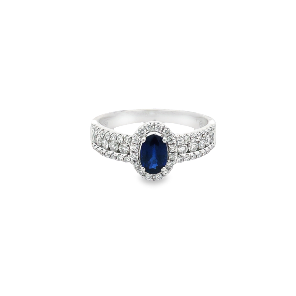 18K White Gold Sapphire and Diamond Ring