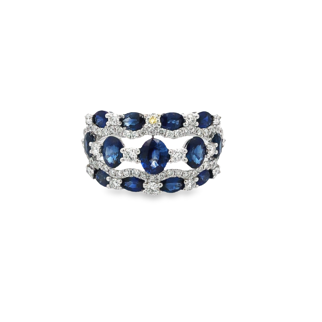 18K White Gold Sapphire and Diamond