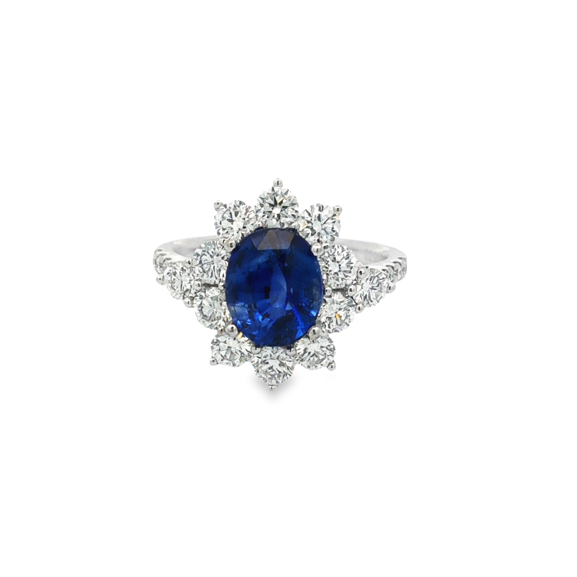 18K White Gold Sapphire and Diamond Ring