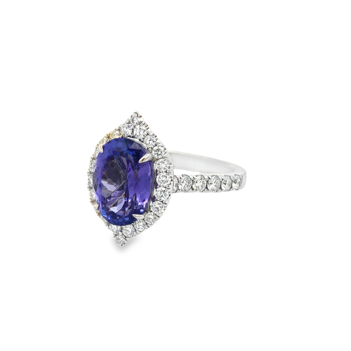 18K White Gold Tanzanite and Diamond Ring