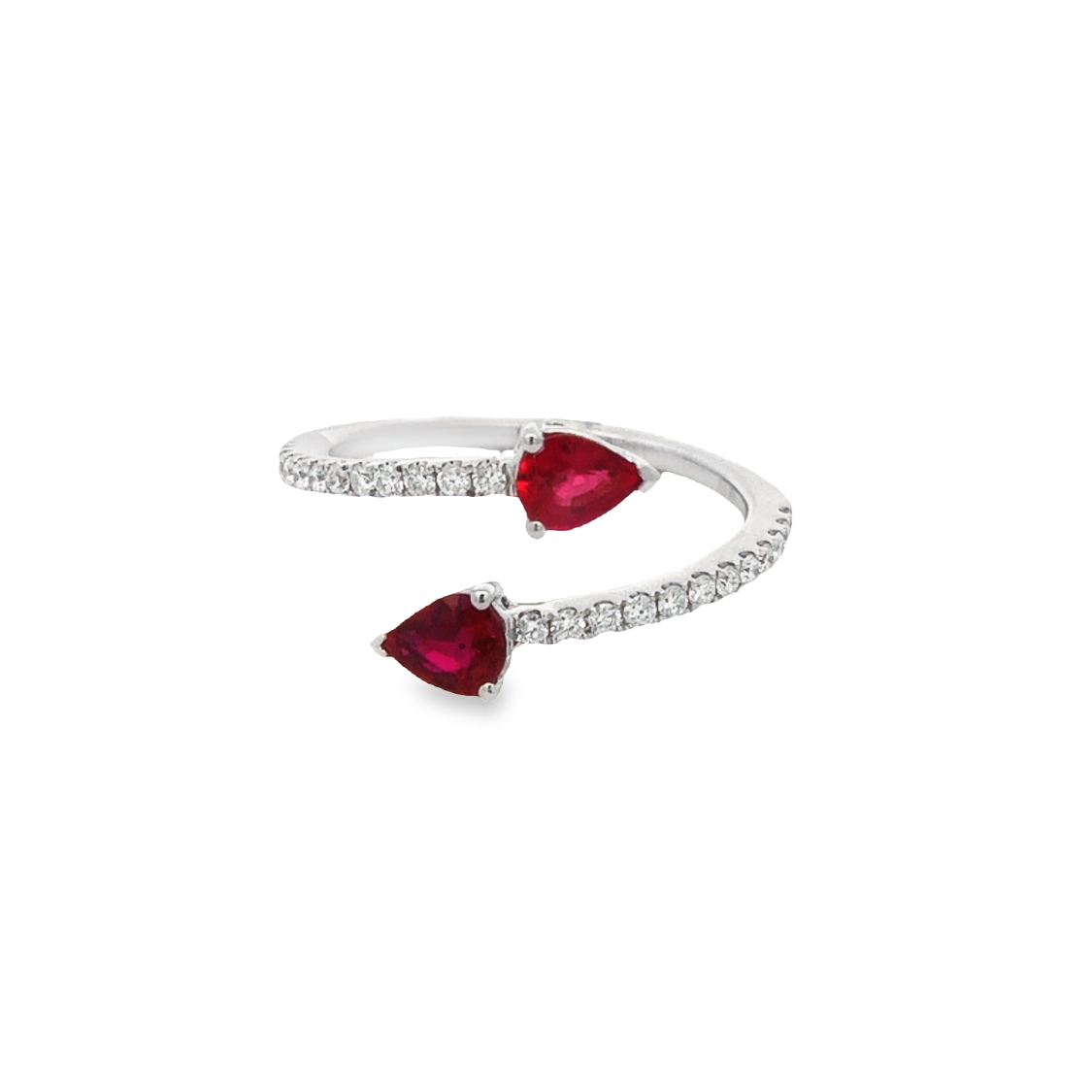 18K White Gold Ruby and Diamond Ring
