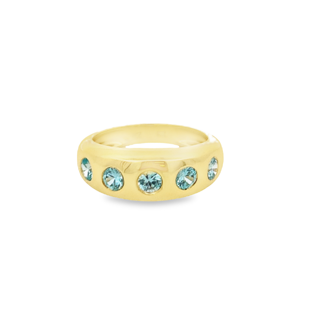 Lauren K 18K Yellow Gold Blue Zircon Band